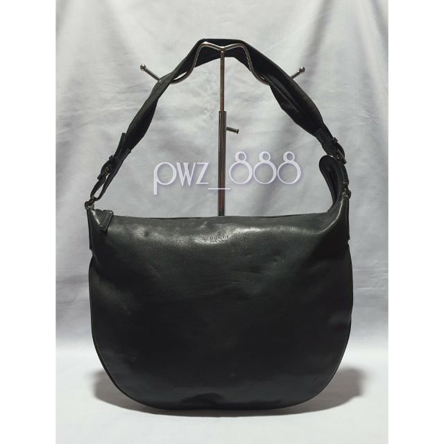 gucci black leather hobo bag