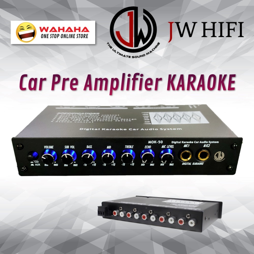 JW HIFI Karaoke Pre Amp Car 3 Band Pre Amplifier Car Audio Equalizer