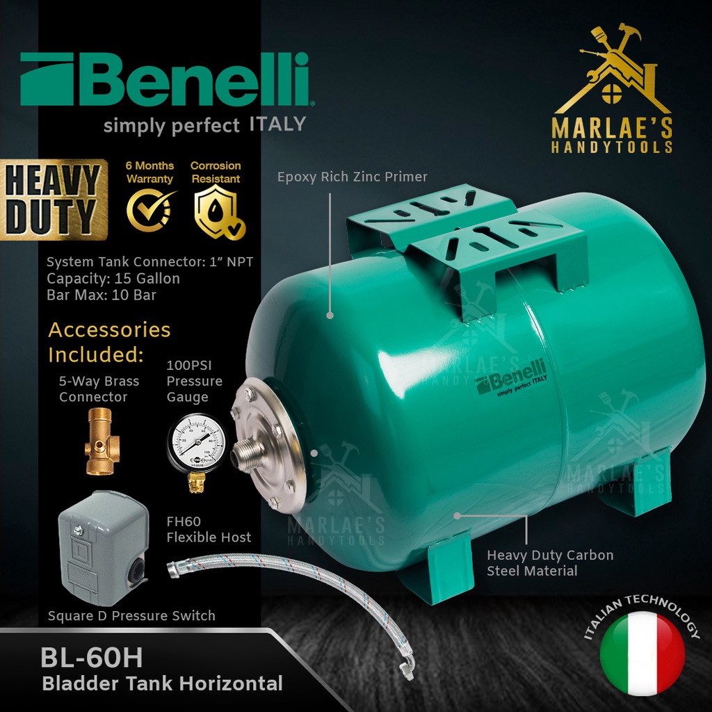 Bladder Tank Horizontal Type 15 Gallons BL60H Shopee Philippines