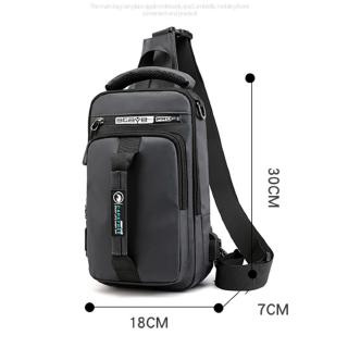 BHK USB Charging Chest Bag Men Anti-theft Sling Shoulder Bag Waterproof Messenger Bag #6