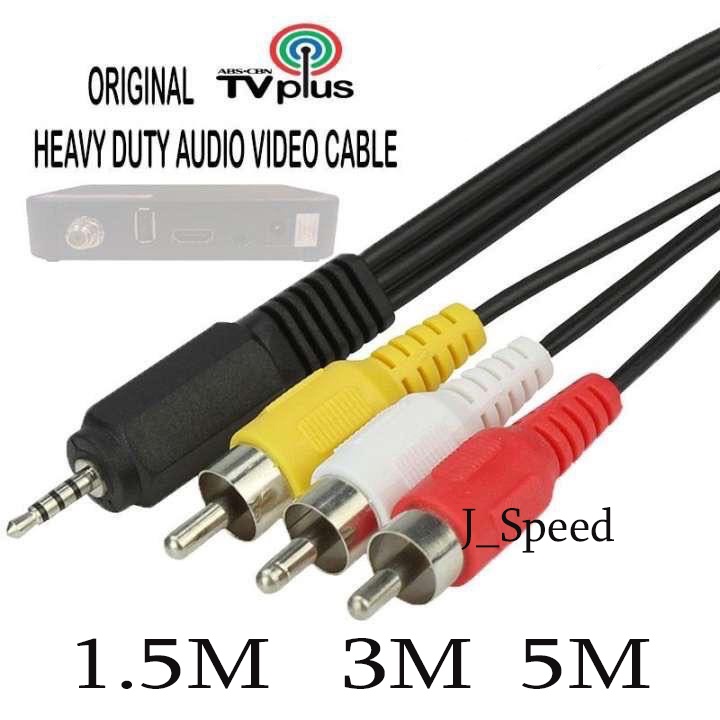 1.5M 3M 5M ABS CBN TV Plus jack Audio/Video Cable jack,TV Plus | Shopee ...