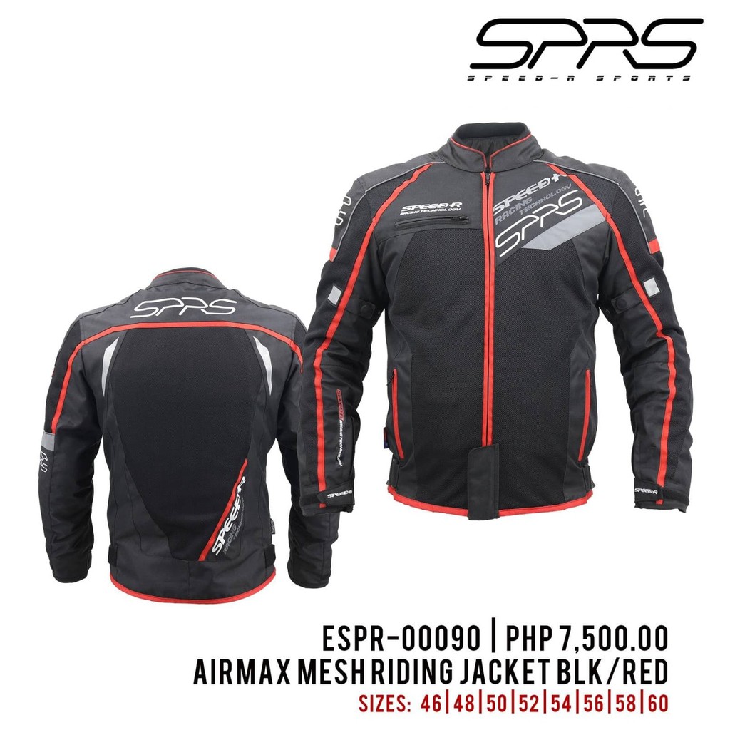 ESPR 00090 SPRS Airmax Mesh Motorcycle Riding Jacket Black /Red ...