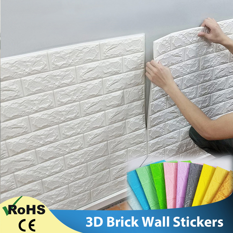4pcs 35 30cm Wall Paper Sticker Foam Brick 3d Wallpaper Dinding Diy Waterproof Self Adhesive Design Ee Philippines - Diy Massage Roller Stickers