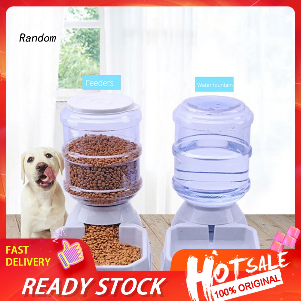 CWG 3.8L Automatic Pet Feeder Dog Cat Drinking Bowl Large Capacity ...