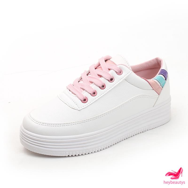 girls white platform sneakers