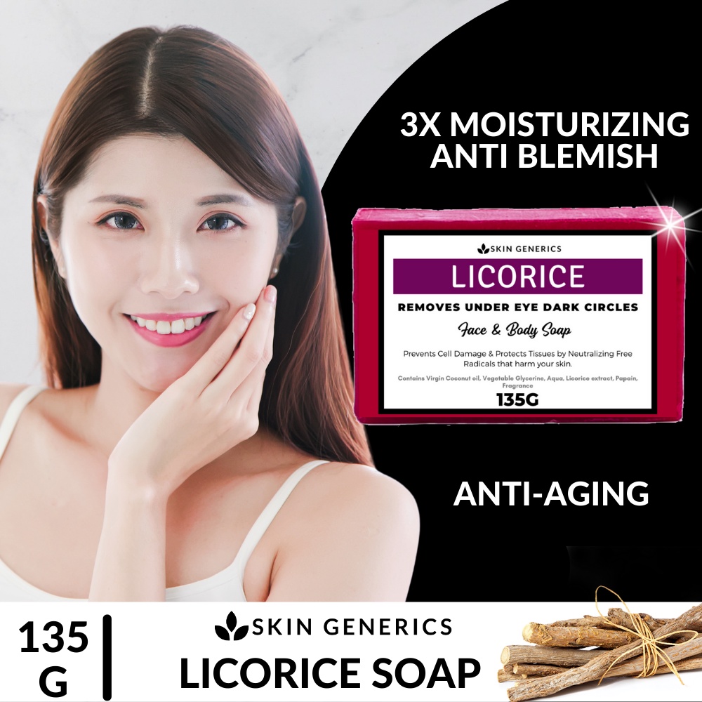 SkinGenerics Organic Licorice Soap for Sensitive Skin Remove Skin Dark Spots, Removes Under Eye