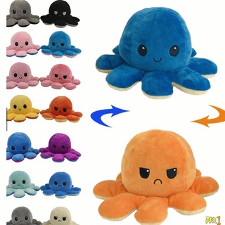 20 CM Double-sided Tiktok Reversible Color Flip Stuffed Octopus and Doll Soft Squishy Toys Gooday
