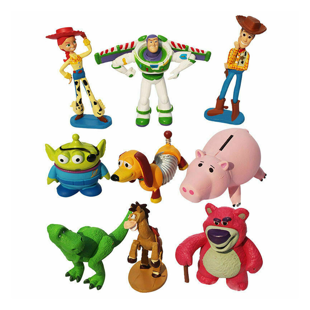 9Pcs Toy Story 4 Woody Jessie Buzz Figure Play Set Figurines Cake Topper Decor 