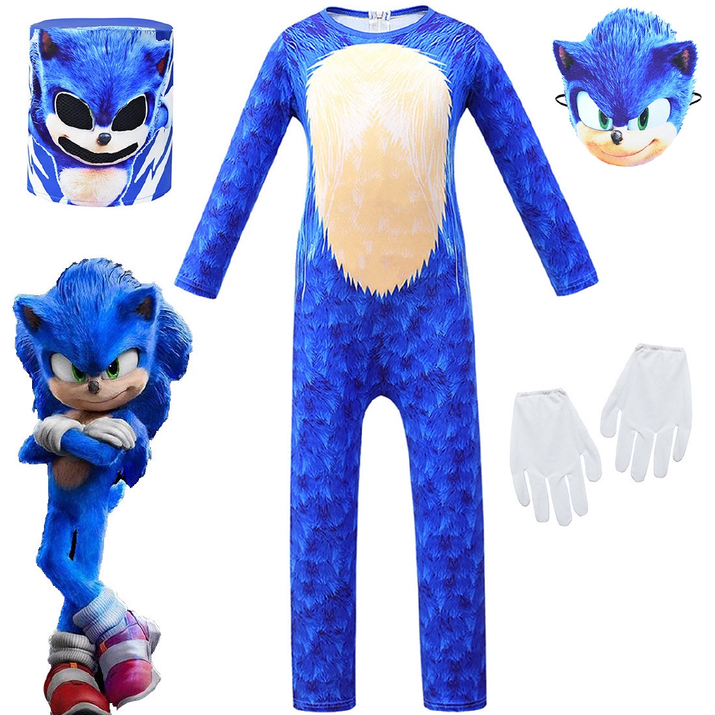 Anime Sonic the Hedgehog Jumpsuits Kids Cosplay Costume Halloween ...