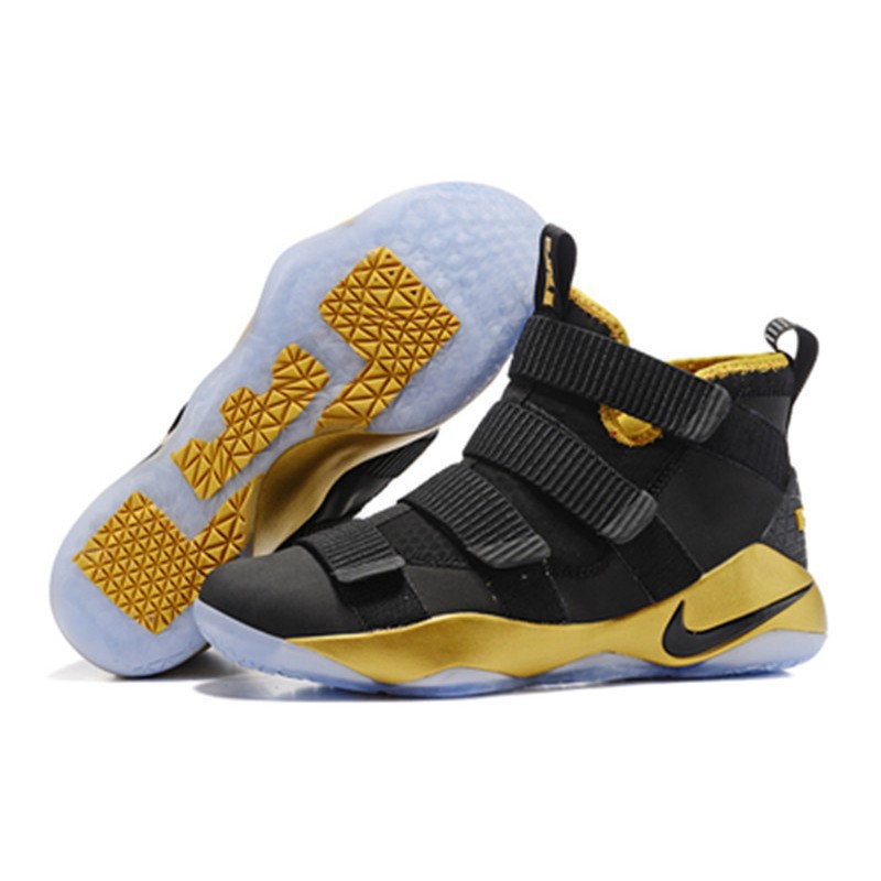nike lebron soldier 11 black and gold 