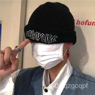 【ins】【Lowest price】ny cap Winter Knitted Hat Fashion Snow Cap beanie hat beanie men Korean ins Haraj