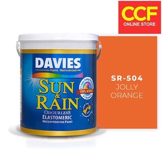 Davies Sun and Rain Elastomeric Waterproofing Primer Paint Jolly Orange 4 Liters Gallon
