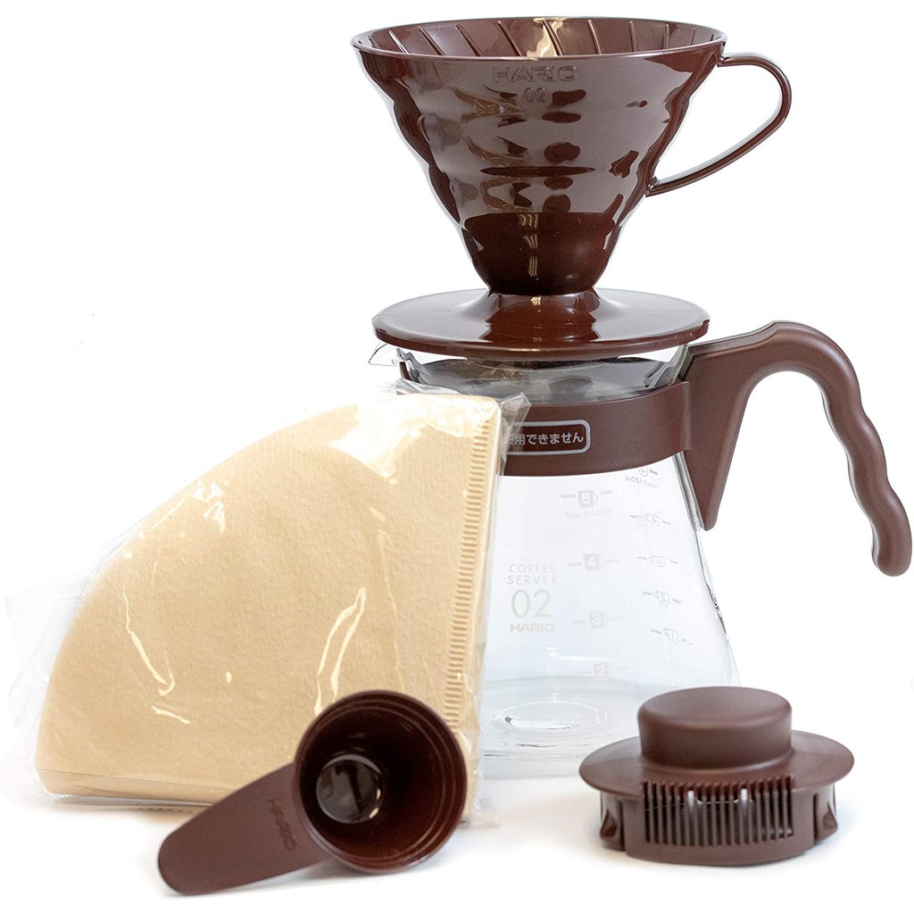 HARIO VCSD02CBR, V60 Coffee Server Set, Made in Japan, Chocolate Brown