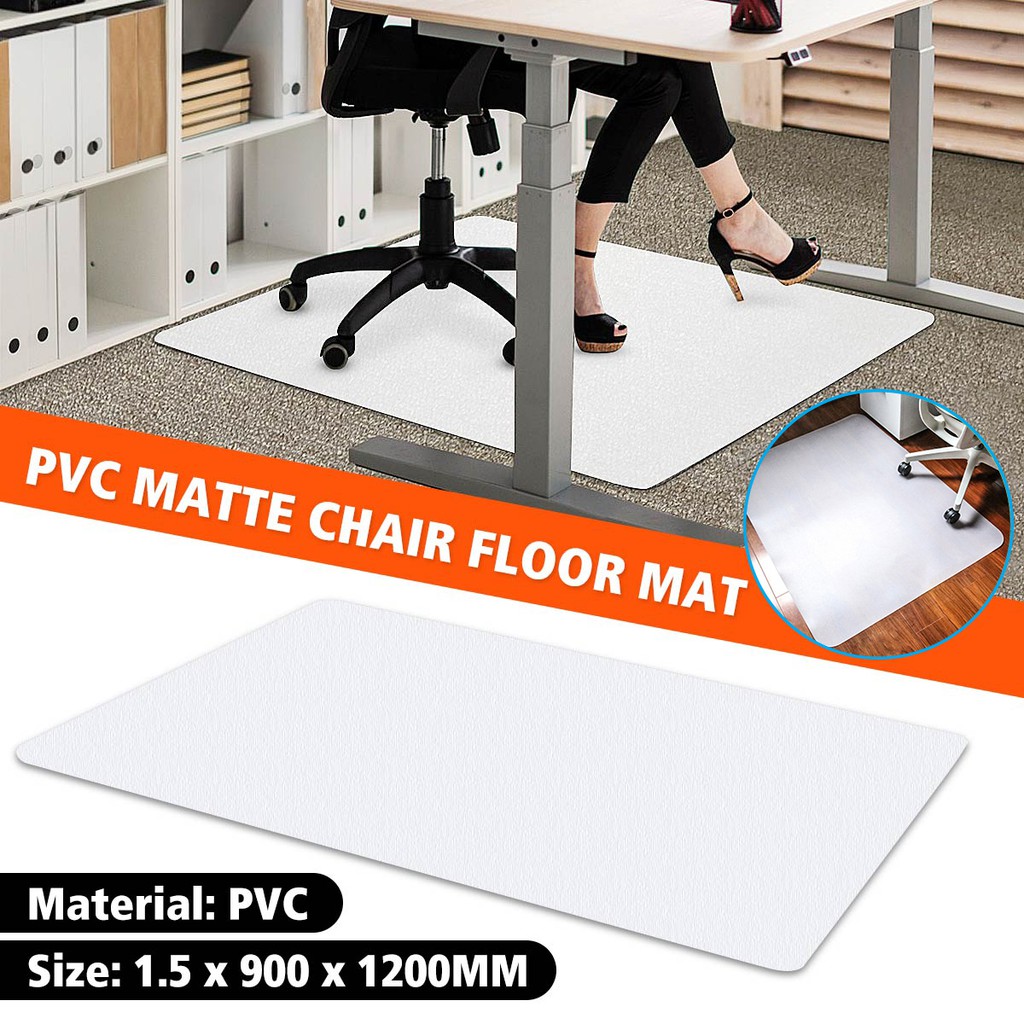1.5x900x1200mm Wooden Floor Nonslip PVC Matte Rolling Chair Mat Carpet