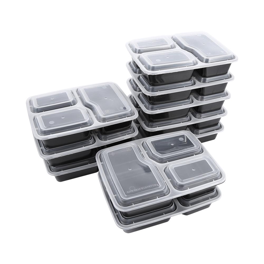 10pcs Disposable Lunch Box Plastic Food 