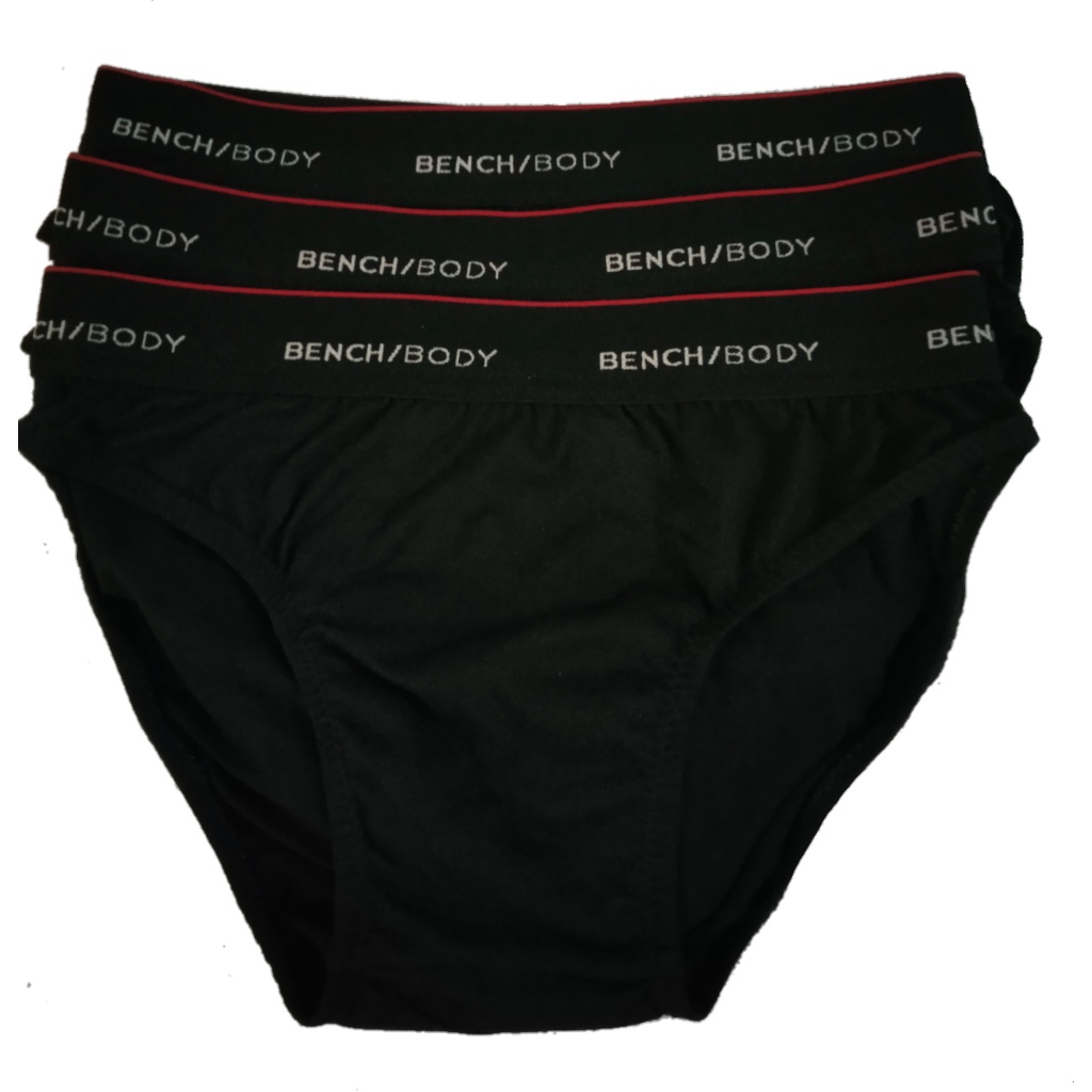 Bench All Black Cotton Men's Brief 3 in 1 Pack