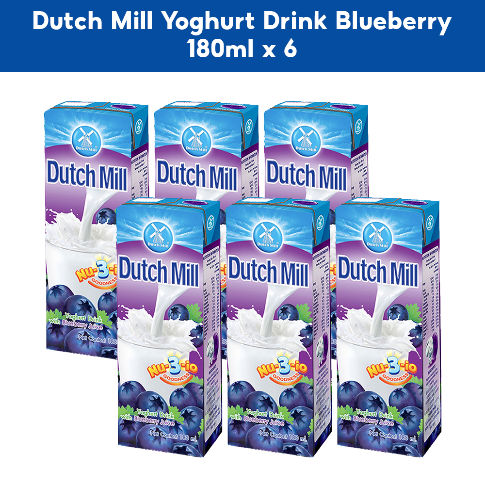 Dutch Mill Yoghurt Drink Blueberry 180ml x 6 Shopee Philippines