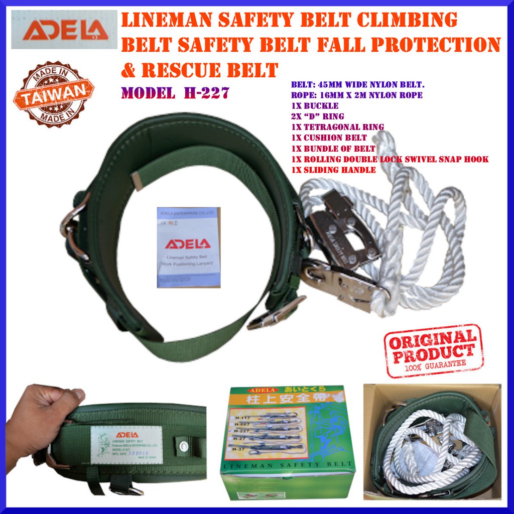 Original Adela Lineman Safety Belt Climbing Belt Safety Belt Fall Protection & Rescue Belt Adela