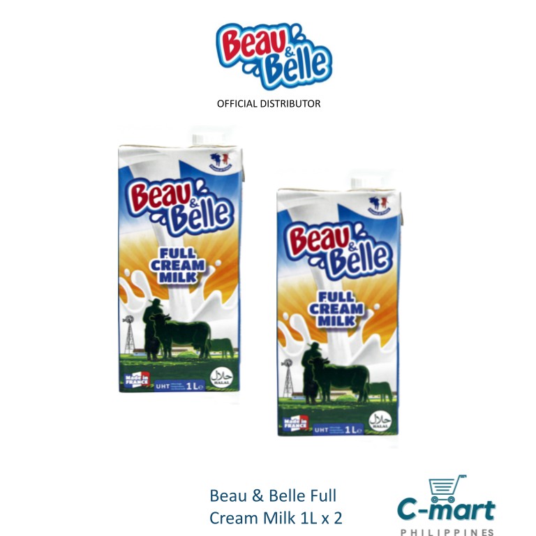 Beau & Belle UHT Pure Milk 1L x 2 [Fresh Milk UHT Milk] Shopee
