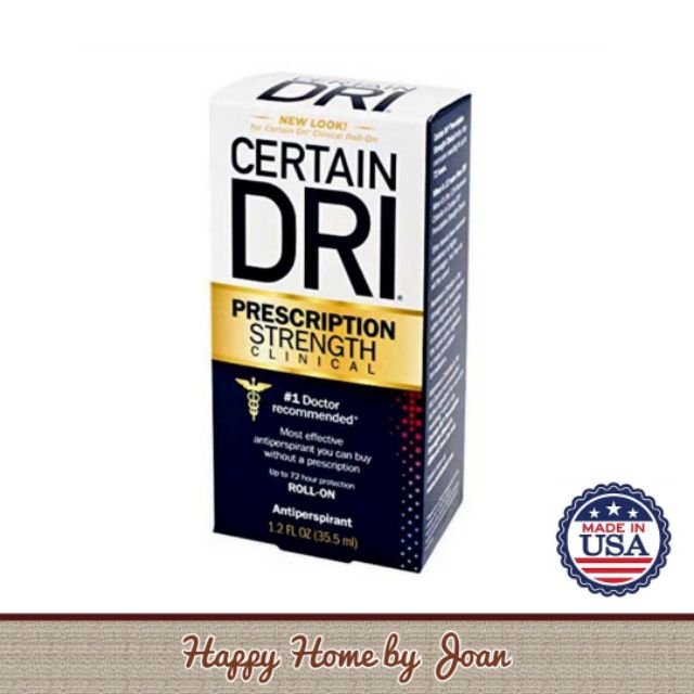 CERTAIN DRI Prescription Strength Clinical Antiperspirant Roll-On 1.20 ...