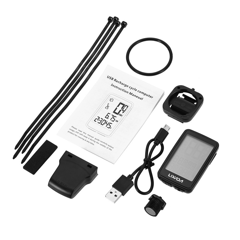 lixada usb rechargeable wireless bike cycling computer