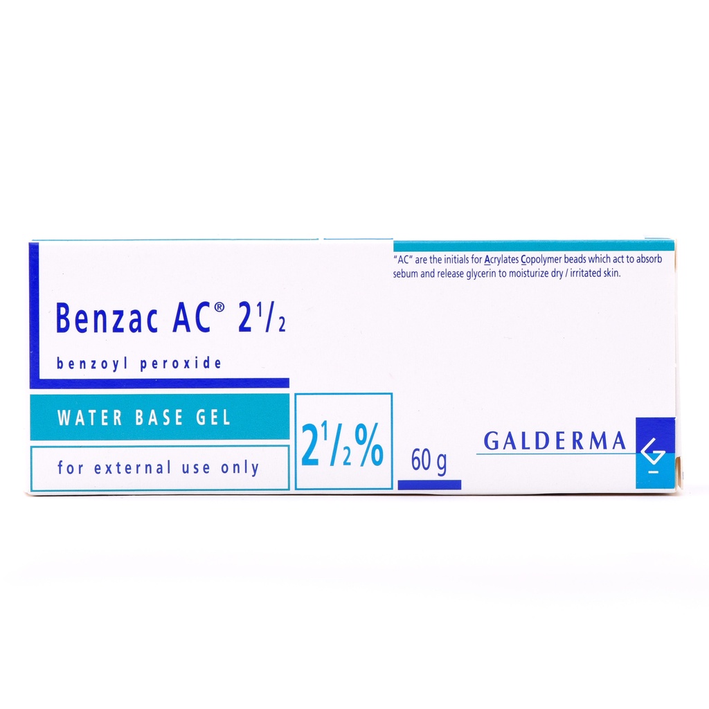 Galderma Benzac 2.5% Benzoyl Peroxide Water Base Gel 60g