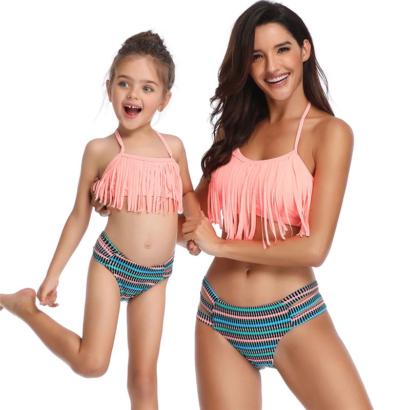 matching mother daughter swim