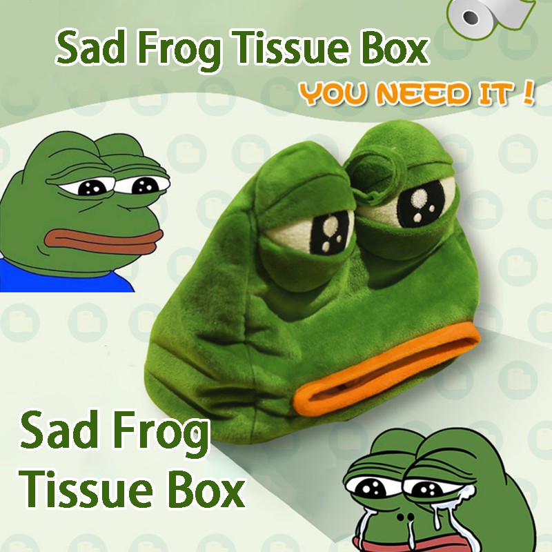 Sad Cartoon Frog Shape Drawer Paper Tissue Cover Anime Plush Handkerchief  Box Doll Creative Plush To | Shopee Philippines