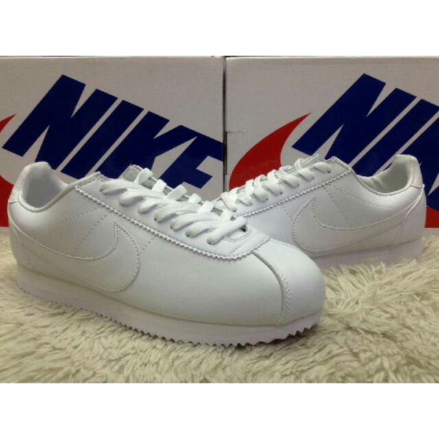 nike cortez all white men