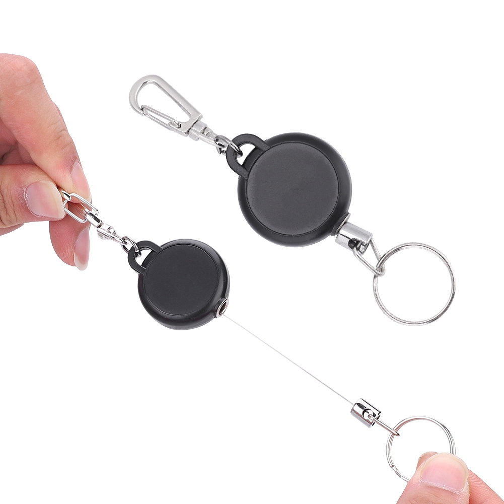 Retractable Key Chain 60cm Steel Wire Rope Stretching Keys Clasp Anti-Lose Keyring 