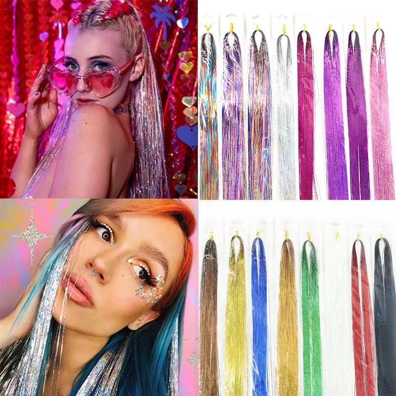 Hair tinsel sparkle holographic glitter extensions highlight | Shopee  Philippines