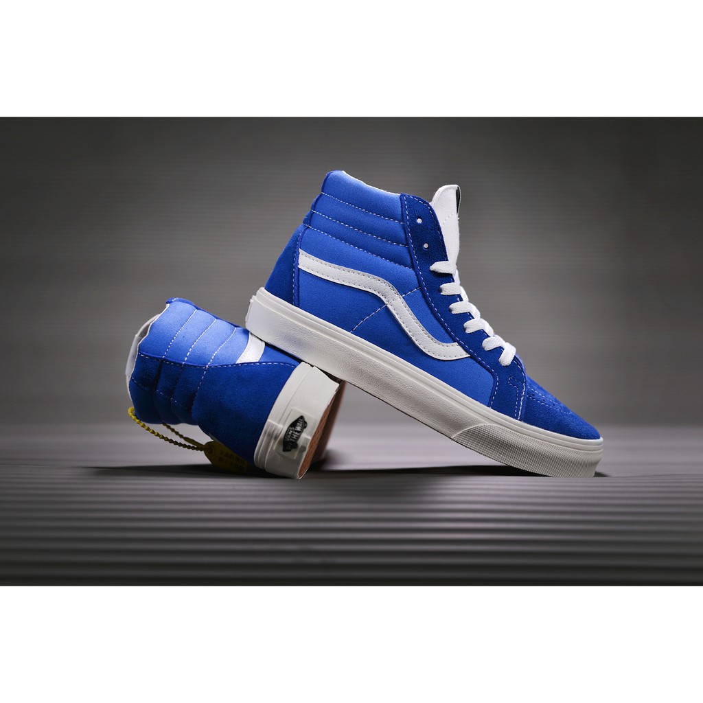 all blue high top vans