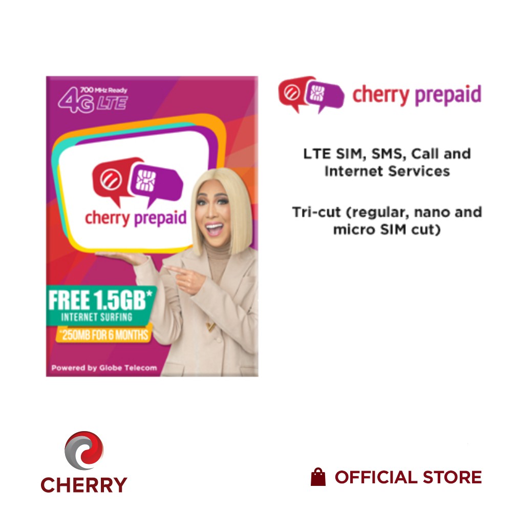 Cherry Prepaid 4g Lte Sim Card 1 Piece Shopee Philippines