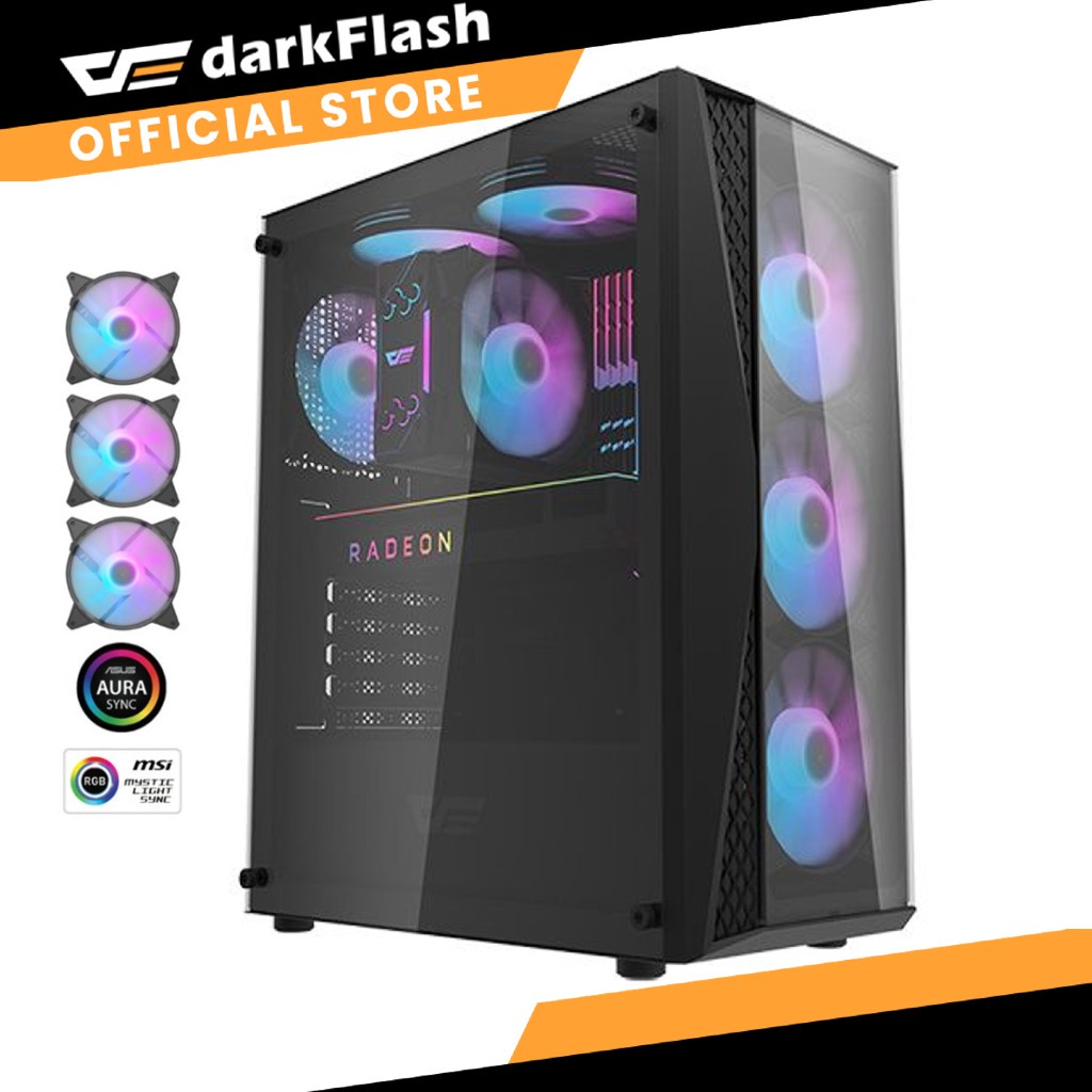 Darkflash DK352 Plus TG w/ 4pcs ARGB Fans Mid-Tower ATX Gaming | Shopee ...