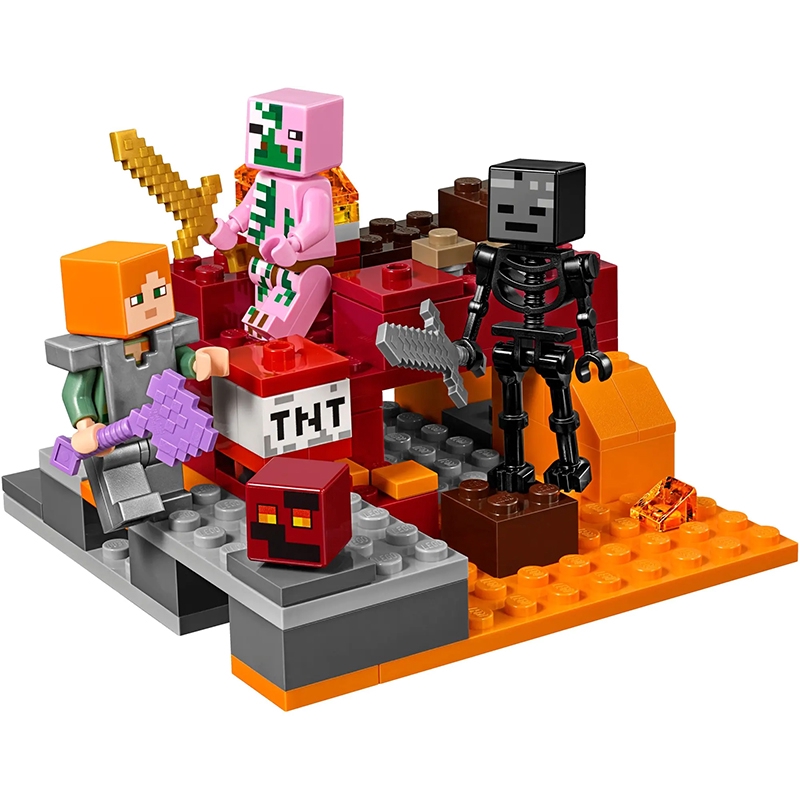 minecraft nether fight lego