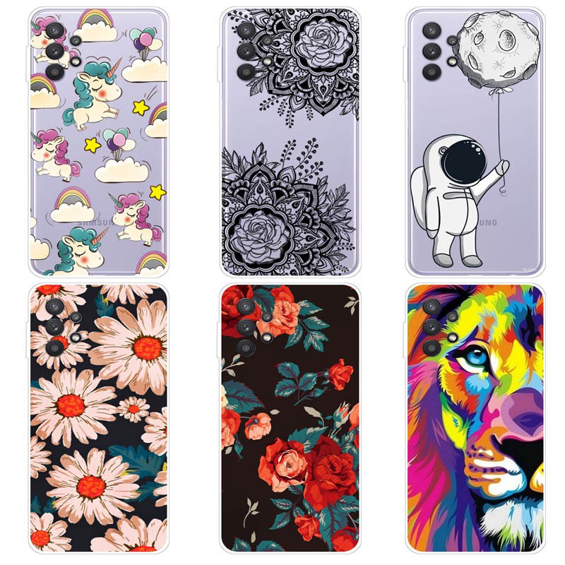 Samsung Galaxy A32 4G Case Clear Cartoon Anime Printed Silicone TPU