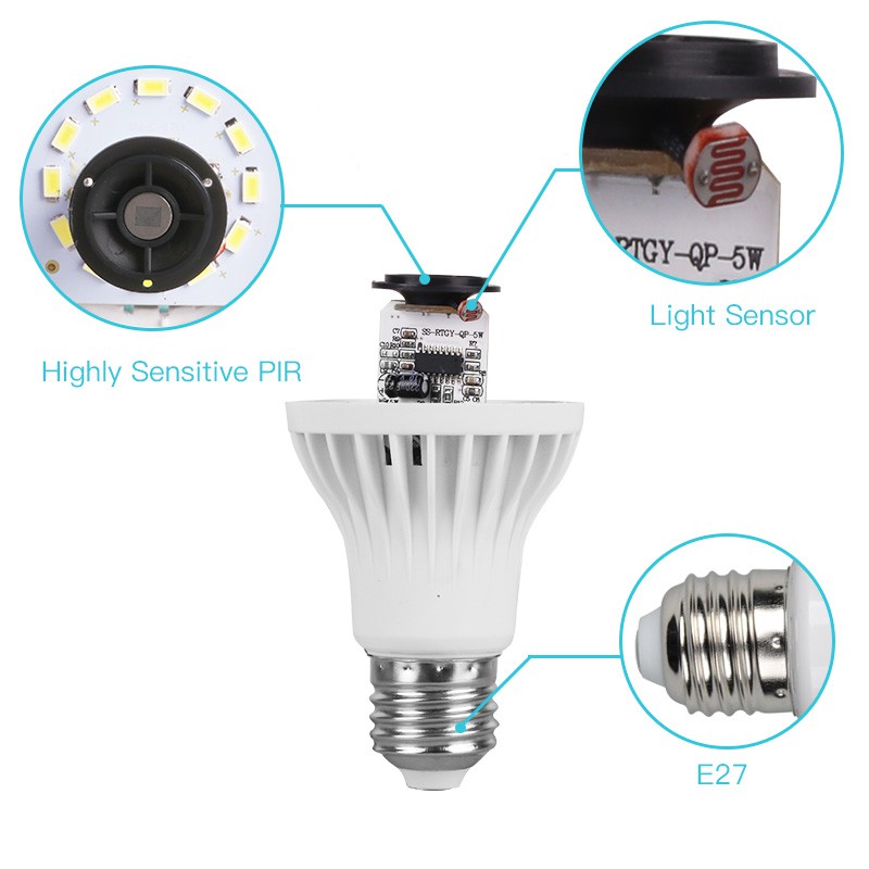 Light Bulb Led Motion Sensor Light 3W 5W 7W 9W Cold White Smart Light 220V 230V 240V Sensor Energy Saving Led Lamp For House Auto On/Off Night Lighting | Shopee