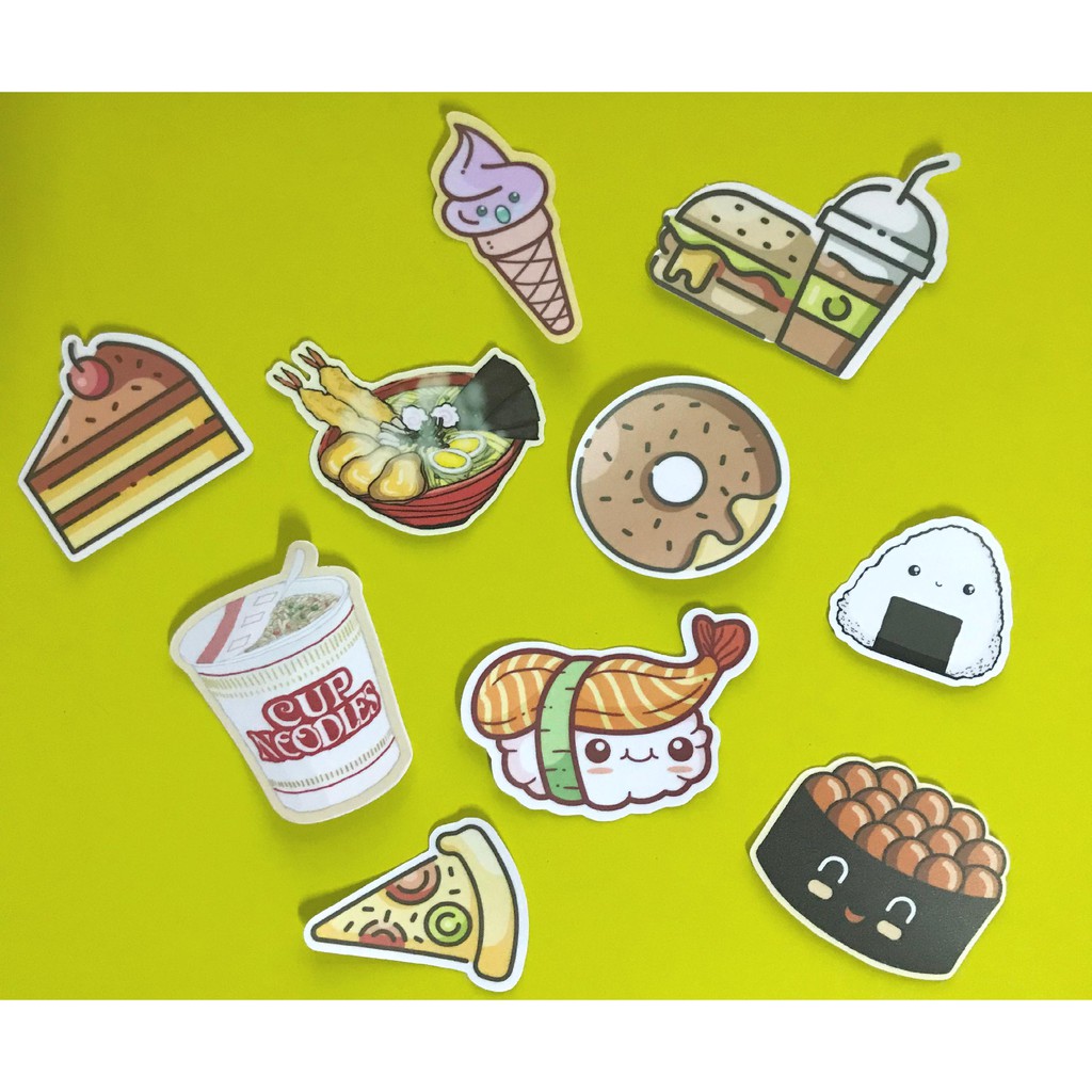 Vinyl Stickers (ASSORTED FOOD PACK) | Shopee Philippines