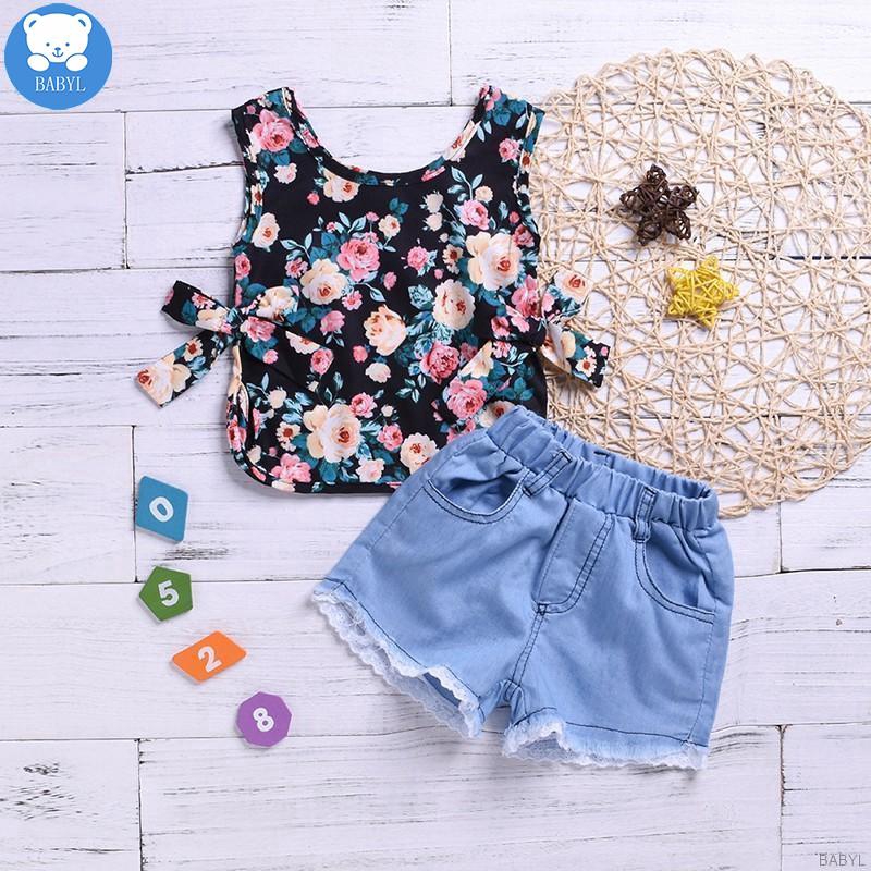 baby girl jeans shorts set