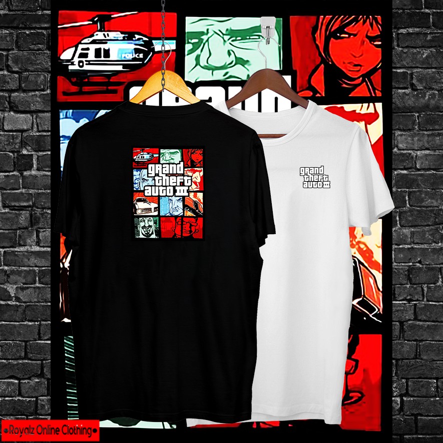 GTA 3 Gamer Shirt Front And Back Print (Unisex For Men And Women ...