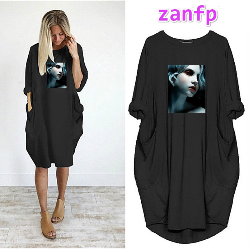 black dress with red lips print