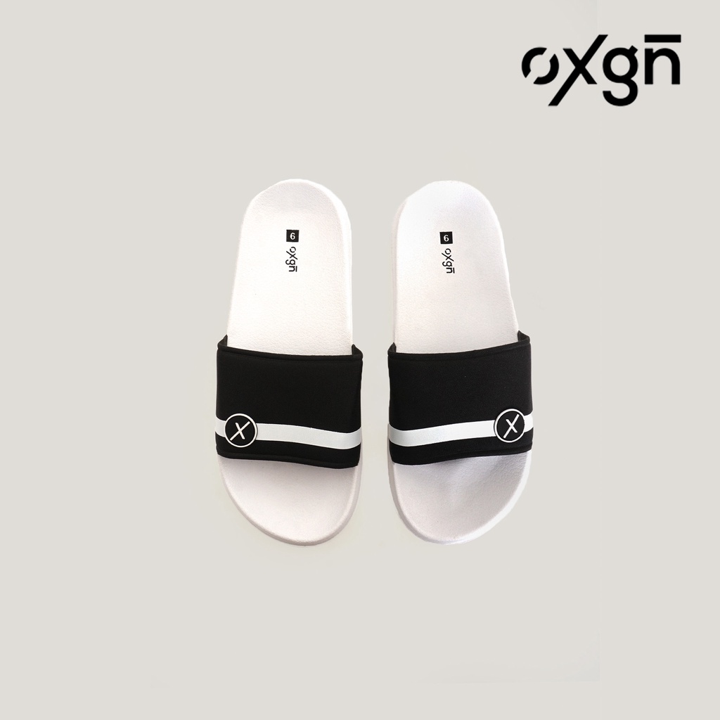 OXGN X Single Band Sliders With Rubber Patch Slippers For Men (Black ...