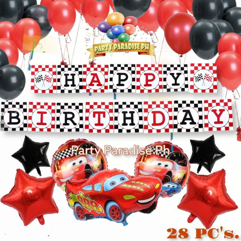 Cars Balloon Decorations Cars Party Theme Cars Birthday Decorations Mcqueen Birthday Decors Shopee Philippines