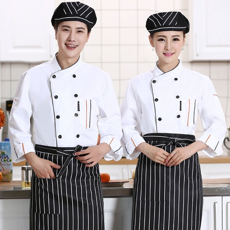 Chef Uniform Long Sleeve Chef Jacket Men Woman Workwear Kitchen ...