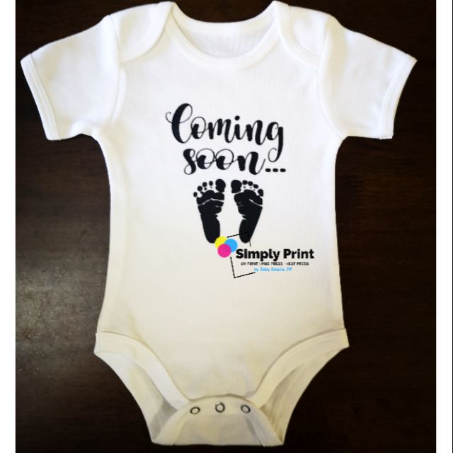 coming soon baby onesie