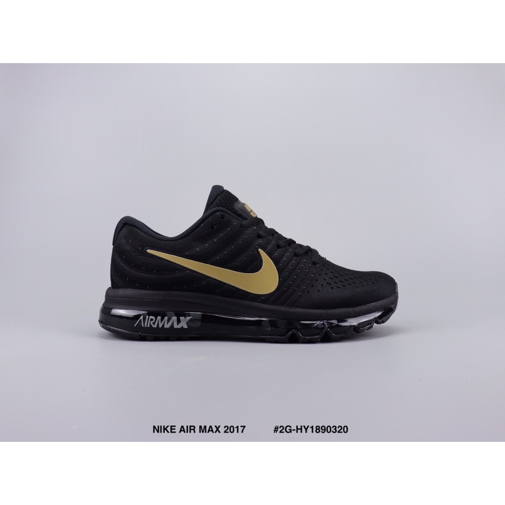Readystock NIKE AIR MAX 2017 full palm cushion running shoes unisex black  gold | Shopee Philippines