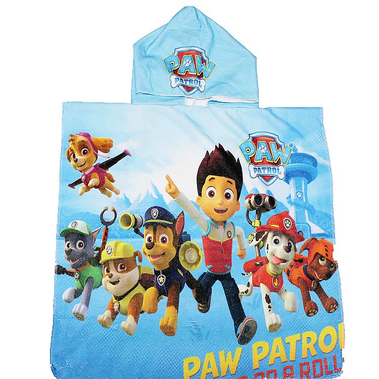 paw patrol hooded beach towel