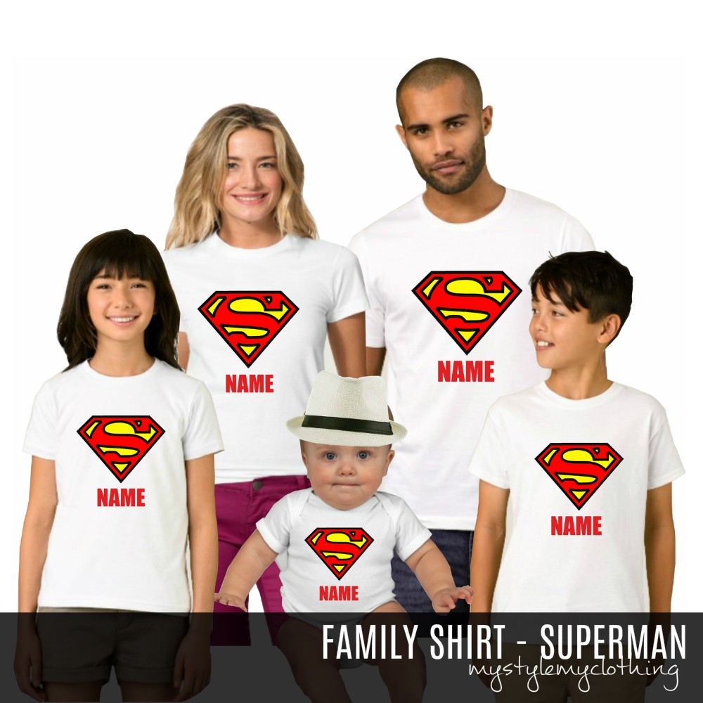 superhero family birthday shirts