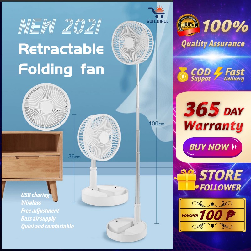 Rechargeable electric fan retractable folding 3600mAh/7200mAh long ...