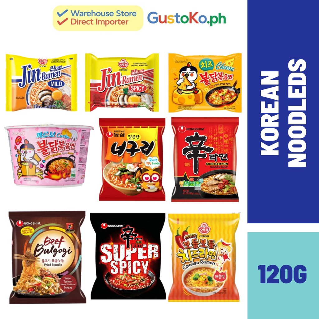 KOREAN Noodles Jin Mild Jin Spicy Samyang Nongshim Ottogi